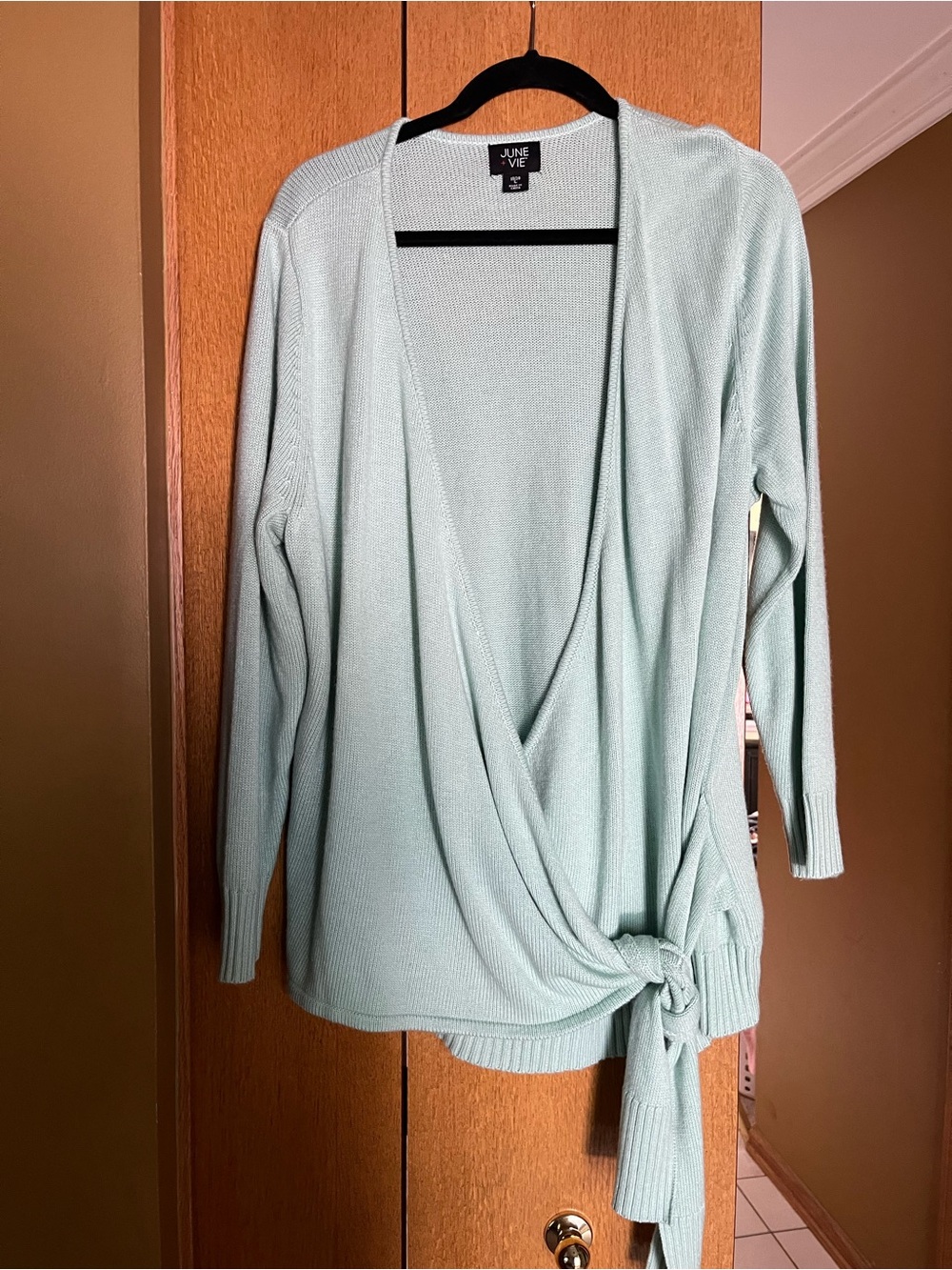 Mint Wrap Cardigan with Side Tie